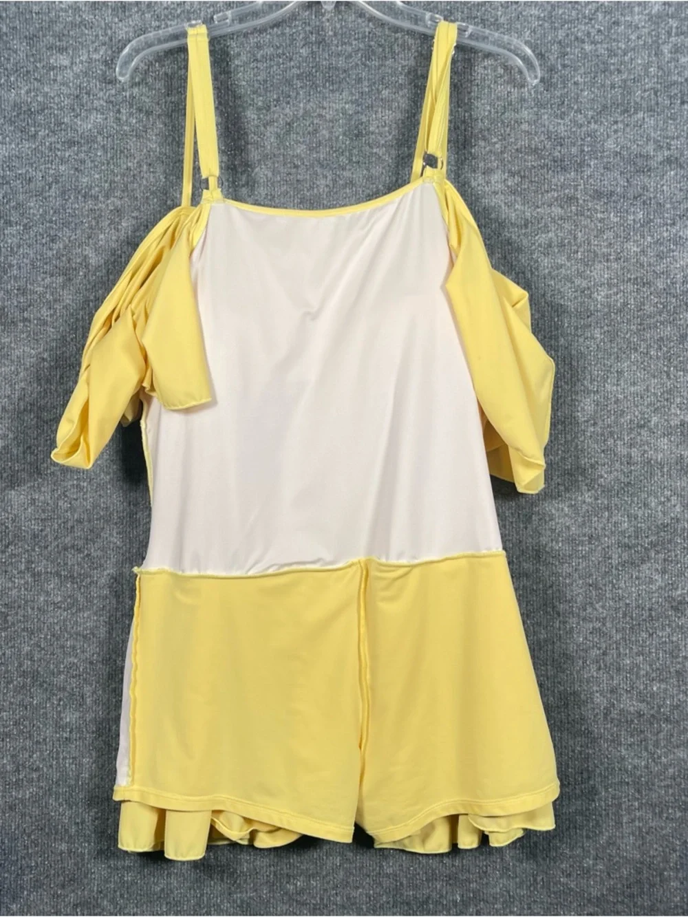 Cocopear Womens 3XL Yellow‎ Tummy Control Cupped One Piece Swim Shorts Dress